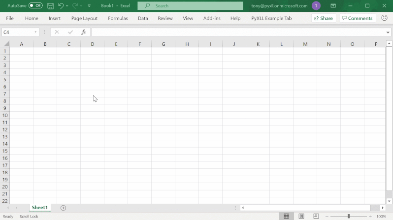 Enter random DataFrame into Excel